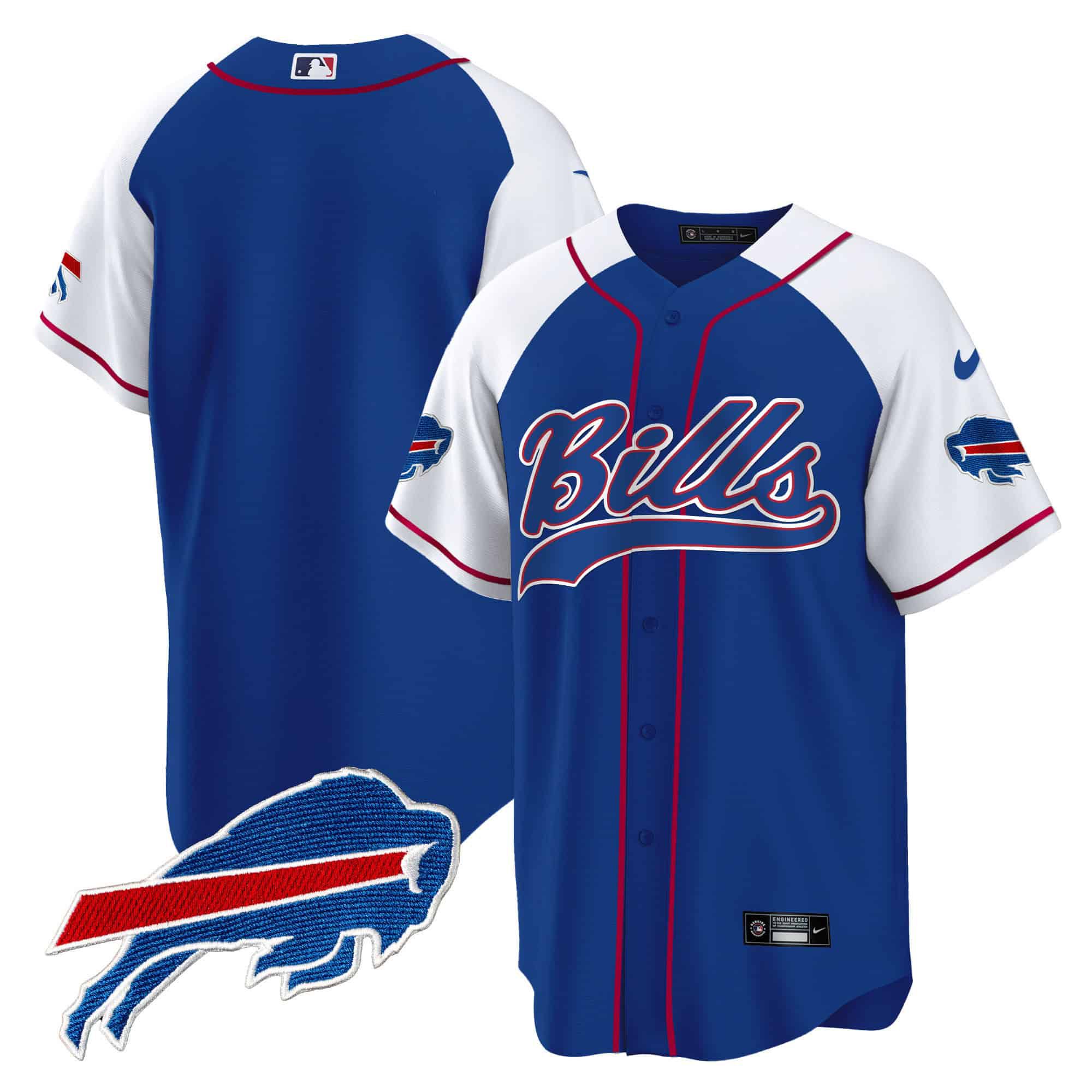 Men Buffalo Bills Blank Blue 2024 Nike Baseball Game NFL Jersey style 1->indianapolis colts->NFL Jersey